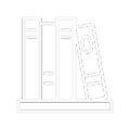 icono blanco libros