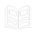 icono blanco libro abierto